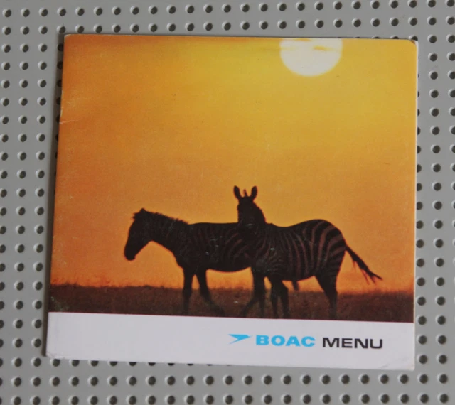 VINTAGE BOAC INFLIGHT MENU Sydney-SINGAPORE-Bombay BAHRAIN-LONDON ...