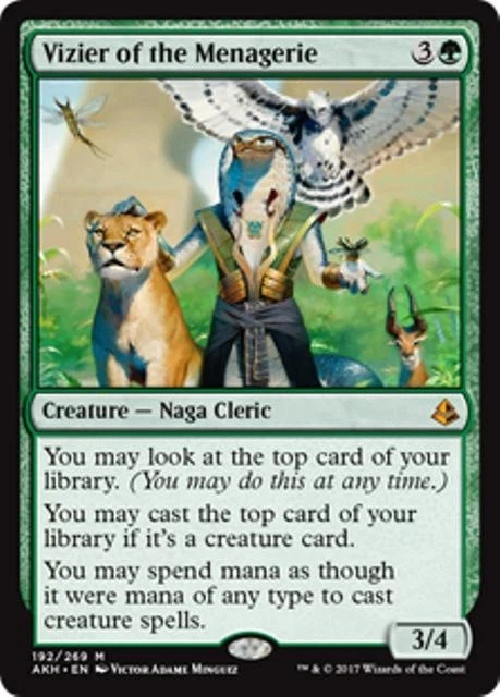 Vizier of the Menagerie 1x FOIL AKH MTG Amonkhet Mythic MINT green Vizier of the Menagerie 1x FOIL AKH MTG Amonkhet Mythic MINT green