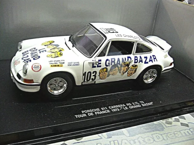 PORSCHE 911 Carrera RS Rallye Tour de France 1973 Le Grand Bazar #103 UH 1:18