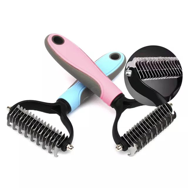 1PC Pet Comb Cat Dog Grooming Tool Hair Knot Rake Removal Brush Double-Side Tool
