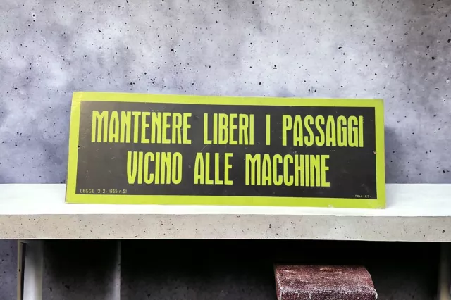 Lamierino Insegna Industriale Fine Anni 50 Tabella Cartello Vintage Modernariato