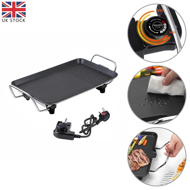 LARGE SIZE ELECTRIC Teppanyaki Table Top Grill Griddle BBQ Hot Plate ...