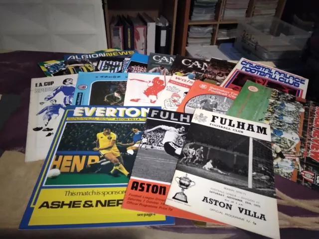 Aston Villa Away Football Programmes x 17 Various 1970's Lot 2 All Listed