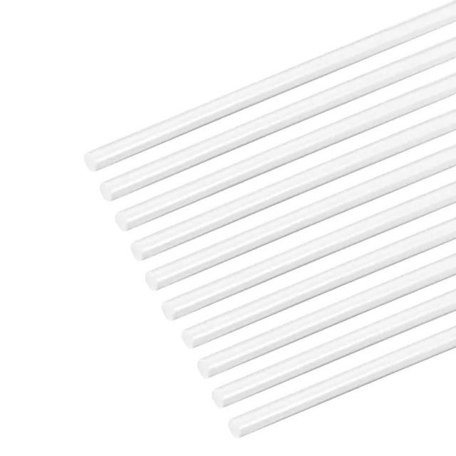 2mm x 50cm Barra redonda plástico ABS blanca para modelos arquitectónicos 10uds