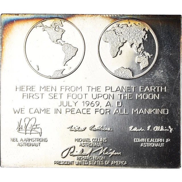 [#187121] États-Unis, Médaille, Maanlanding Plaquette, Apollo 11, Sciences &