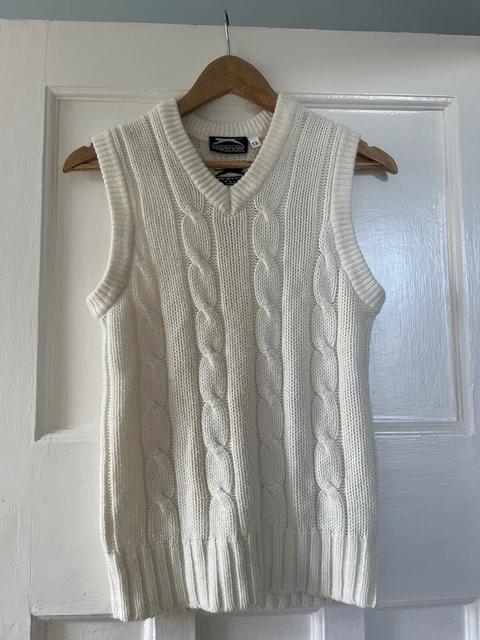 Slazenger Kids Cricket Cream Cable Knit Size 13 Years