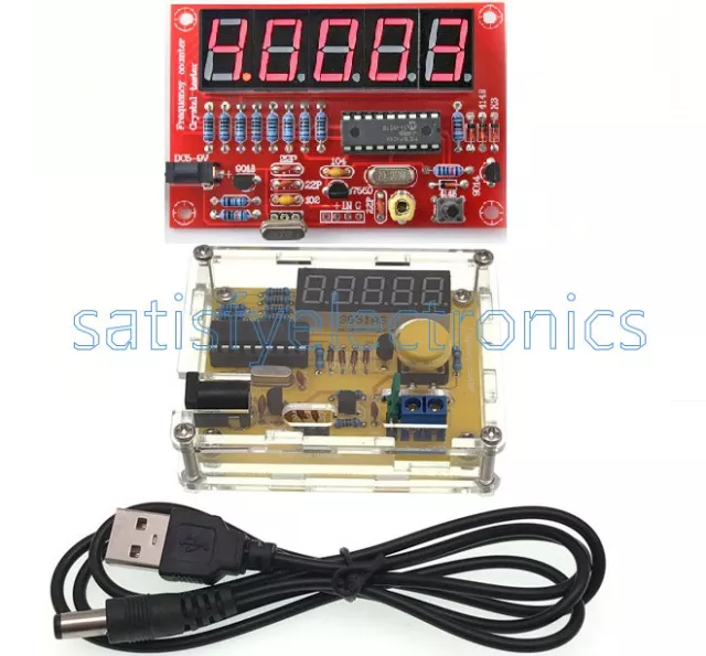 DIY Kits NEW 1Hz-50MHz Crystal Oscillator Tester Frequency Counter Meter w/Case