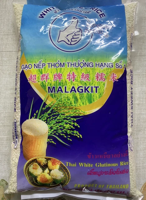 Sweet Rice Sticky Rice Dragonbrand THAI GLUTINOUS RICE sweet rice sticky Rice 5lbs Malagkit Superior brand ...