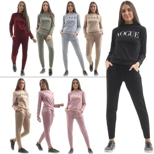 Nuovo Donna Vogue Stampa Top Pantaloni Abbigliamento Comodo 2 Pz Coordinato Tuta