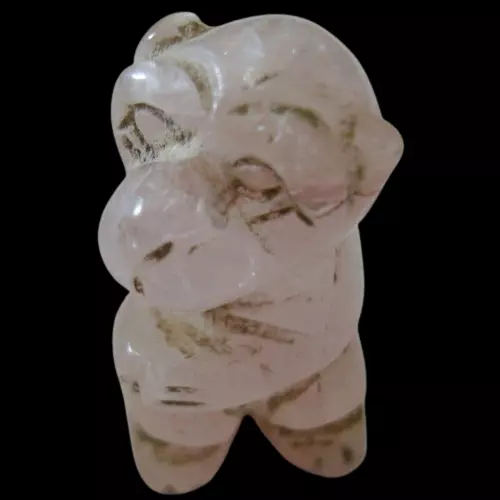 Ancient PYU Shan Culture Agate Hand-Carved Old Pink Monkey Bead Lucky Pendant 11