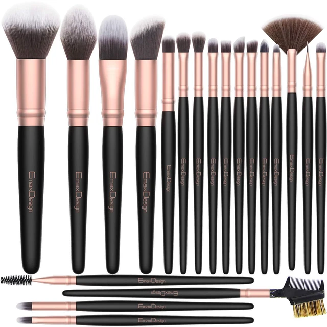 Pennelli Make Up EmaxDesign 20 pezzi Sintetici Premium Set di Pennelli