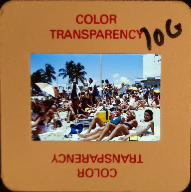 Br8-52 Ft Lauderdale Beach Scene In 1983 Film Spring Break Orig 35Mm Color Slide