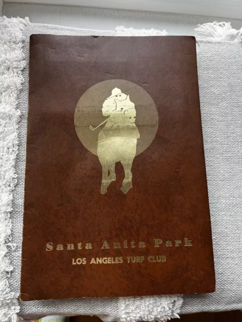 Vintage 1984 SANTA ANITA Los Angeles Turf Club Horse Racing Menu RACETRACK