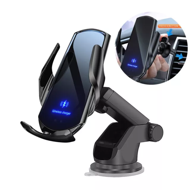 30W/15W Wireless Car Charger 2in1 Automatic Clamping Phone Holder For iPhone 14