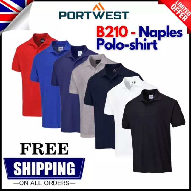 PORTWEST B210 Naples Polo Shirt Polycotton Corporate Uniform Casual Leisure Work