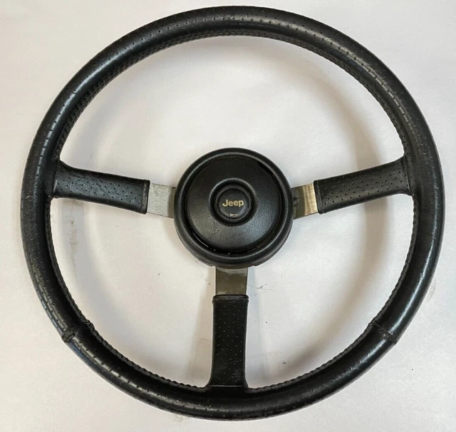 JEEP YJ WRANGLER steering wheel grey leather CJ5 CJ7 FREE SHIP 199.99