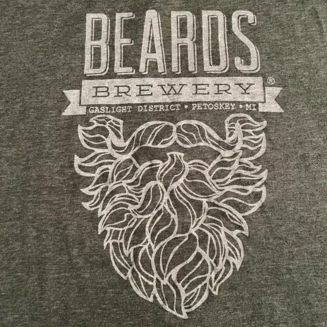 BEARDS BREWERY t-shirt - PETOSKEY MICHIGAN gaslight district - BEER lager - (L)