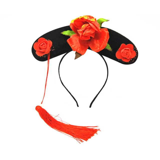 Fascia per capelli cinesi della dinastia Qing rosa dorato