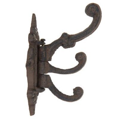 Cast Iron Antique Style Swing Arm Swivel Wall Hook Hall Tree 3 Hooks Victorian 3