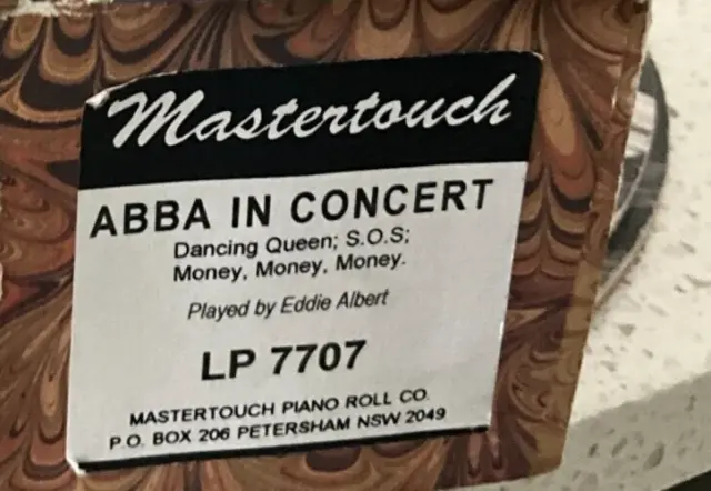 ABBA IN CONCERT 3 Selections RARE ORIGINAL LONG PLAY P PIANOLA ROLL EXCELLENT
