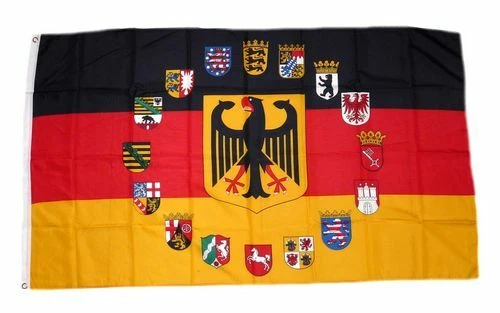 Wappen Der 16 Bundesländer Deutschland FAHNE / FLAGGE Deutschland 16 Bundesländer Wappen 90 x 150 cm EUR 9,75