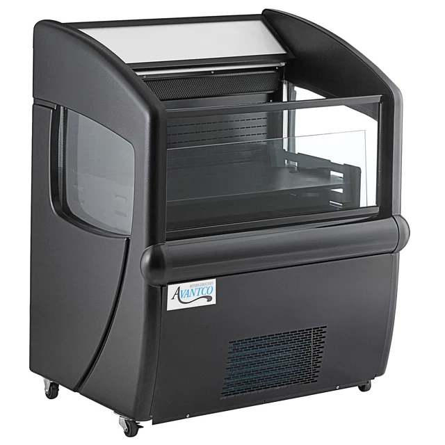 36" Black Refrigerated Horizontal Air Curtain Merchandiser