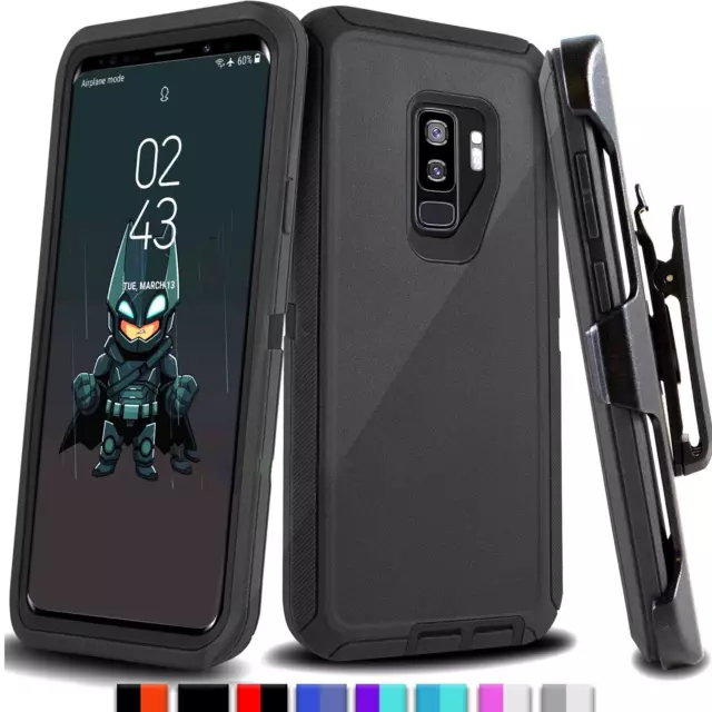 For Samsung Galaxy S9/S9+Plus Shockproof Protective Hard Case Cover w/ Belt Clip