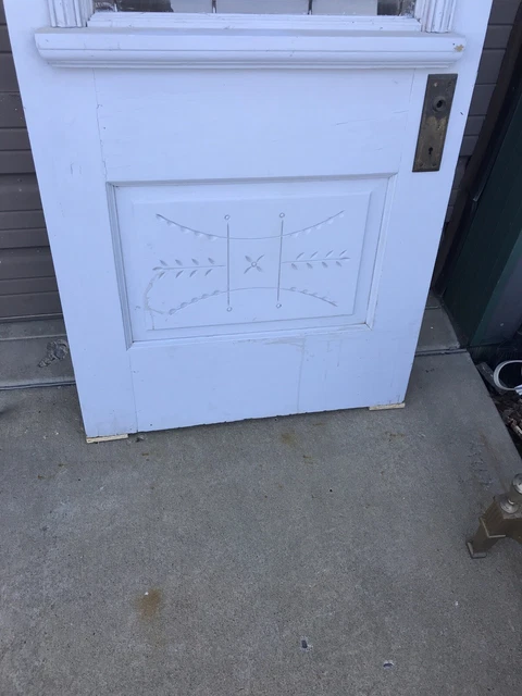 An 605 Antique Eastlake leaded glass entrance door 31.75 x 78.5 X1 3/8 4