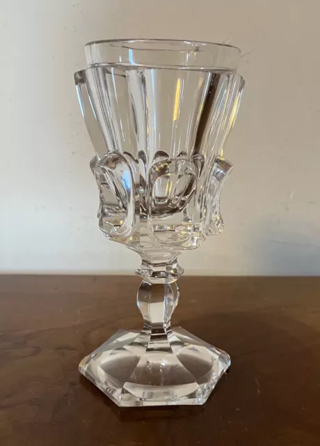 Antique 19th century French Crystal Wine Glass Goblet Chalice Baccarat Unsigned