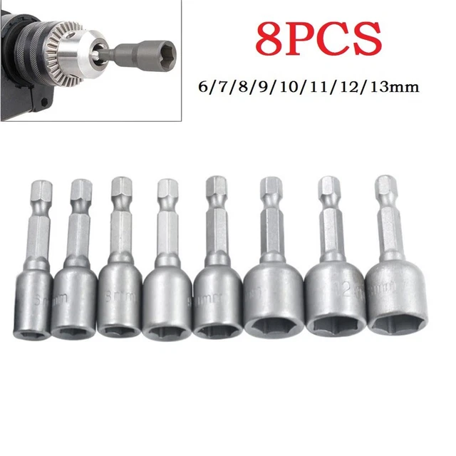 Llave de enchufe Herramientas manuales 6-13mm Magnético Plata Llave de enchufe Adaptador