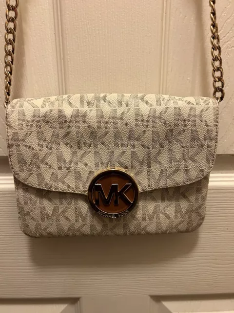 NWT Michael Kors Leather Large Gusset Crossbody Purse Gold MSRP$198.00