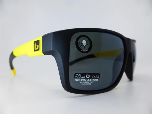 Bolle Sunglasses BRECKEN FLOATABLE Black Yellow Matte - TNS POLARISED Grey Lens