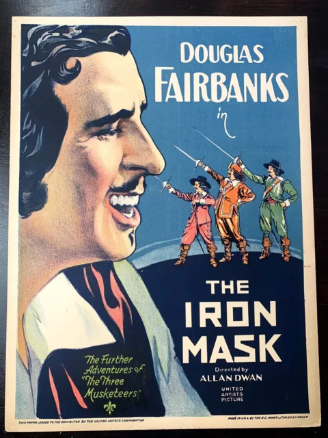 The Iron Mask - Douglas Fairbanks (1929) US Window Card Movie Poster