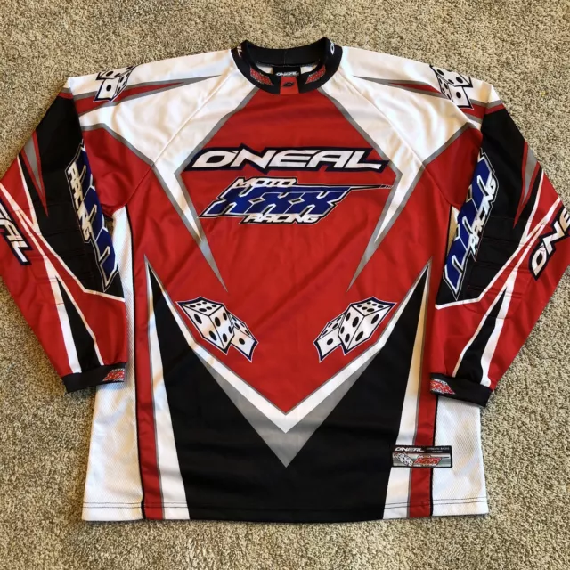 O'NEAL Racing Jersey Mens Large Dice Motocross Vintage