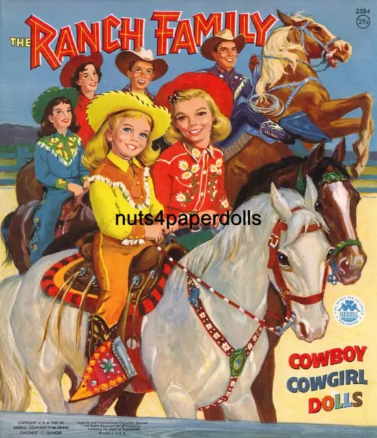Vintage Uncut Ranch Family Paper Dolls  Hd~Laser Reproduction~Lo Pr~Hi Qual