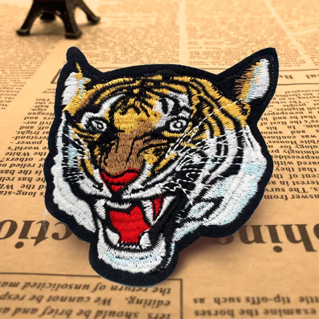 DIY Tiger Animal Embroidered Sew On Iron On Patch Badge Fabric Applique Craft