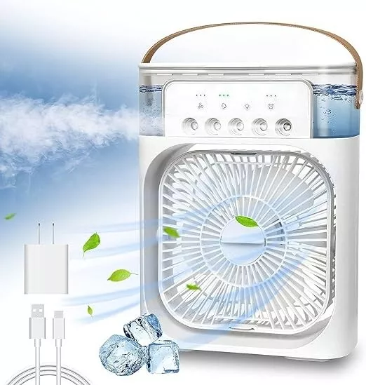 YOXUE Portable Air Conditioner Fan, Mini Evaporative Air Cooler (white)