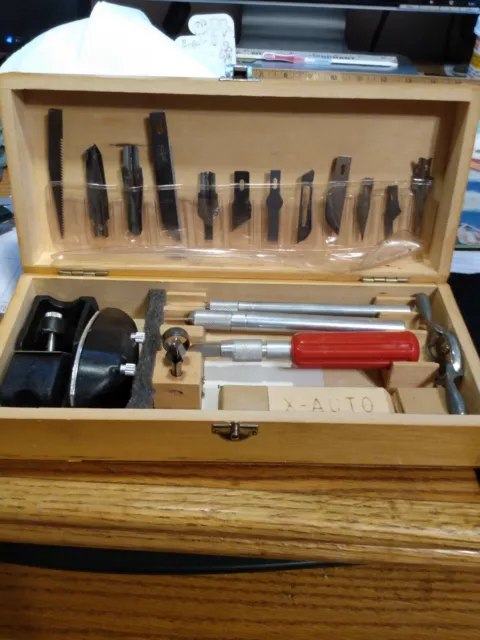VINTAGE X-ACTO EXACTO KNIFE Wood Working Carving TOOL SET In Box