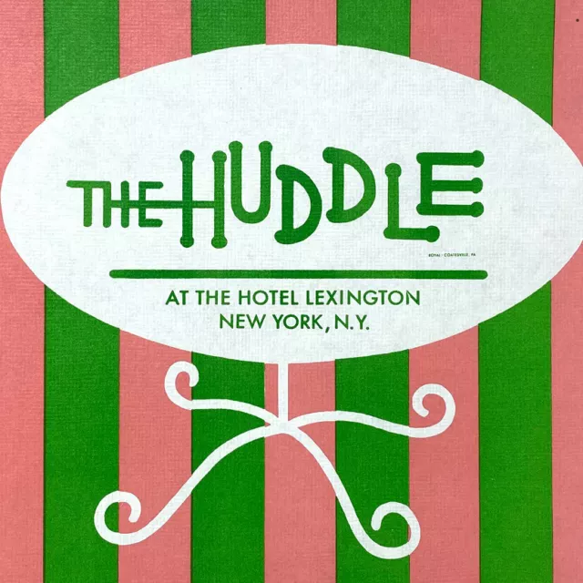 1950s The Huddle Restaurant Hotel Lexington New York City NYC Paper Placemat