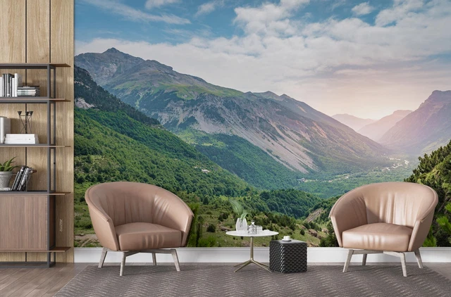 3D SKY MOUNTAIN Forest Landscape Wallpaper Wall Murals Removable ...