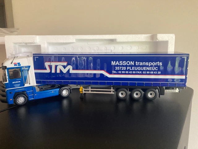 Camion Eligor 1/43 Renault Magnum - Semi-remorque Tautliner Dartom - Jaune - Occasion