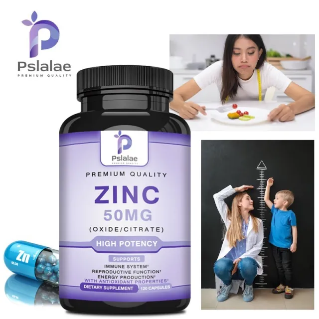 Zinc (óxido / citrato) 50 mg - antioxidantes naturales, mejoran la inmunidad - 120 piezas