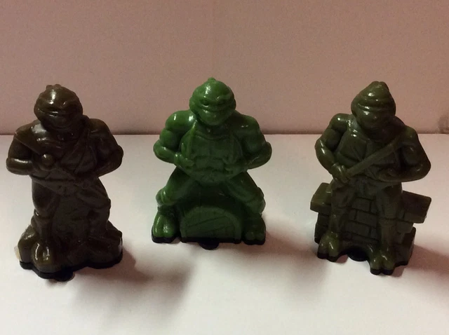 Teenage Mutant Ninja Turtles CANDY DISPENSER LOT of 3x from 1990 MIRAGE STUDIOS
