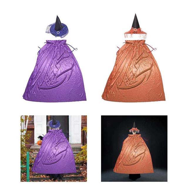 Costumi di Halloween per Adulti Mantello E Cappello Da Strega Accessori per