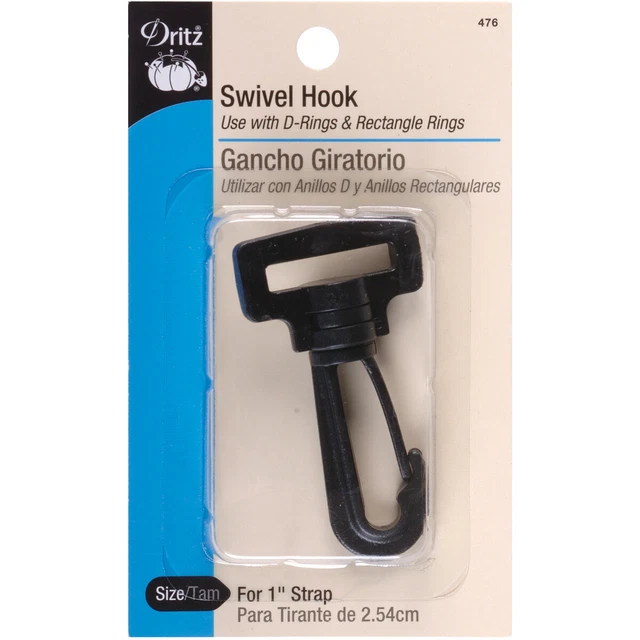 Gancho giratorio Dritz para correa de 1" negro, juego de 6