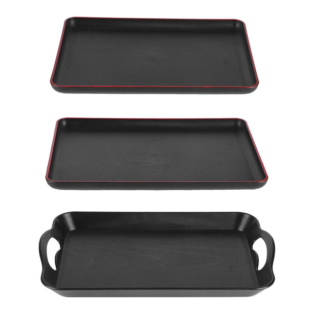Plateau En Plastique Acrylique Rectangulaire Imitation Grain De Bois Pour Restau