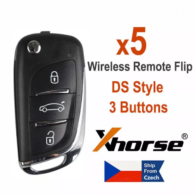 5x Xhorse Universal Wireless Remote Key DS Flip Style 3 Buttons XNDS00EN for MAX