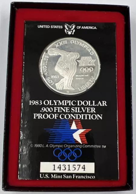 1984 US USA Silver Olympic Los Angeles Dollar Coin | a9156