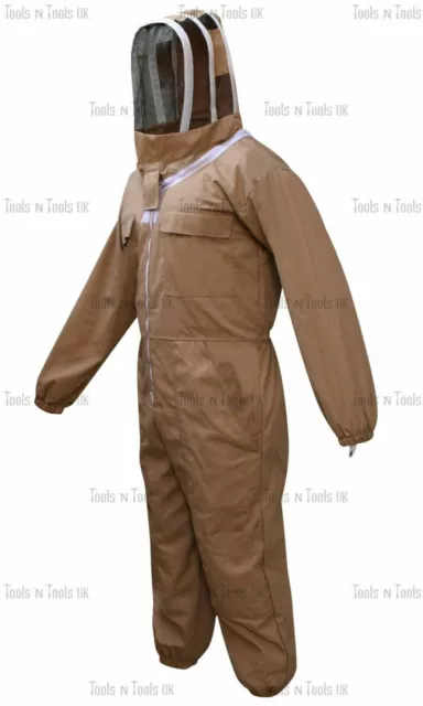 Khaki Cotton Beekeeping Full Suits Heavy Duty Unisex Bee Beekeeper Multi Sizes