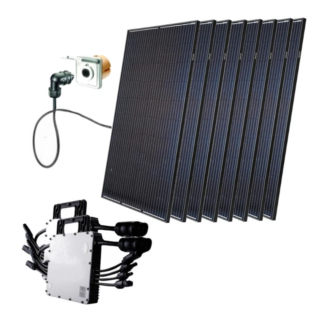 Balkonkraftwerk 2500 W Installation Photovoltaïque Toit Plat Élévation